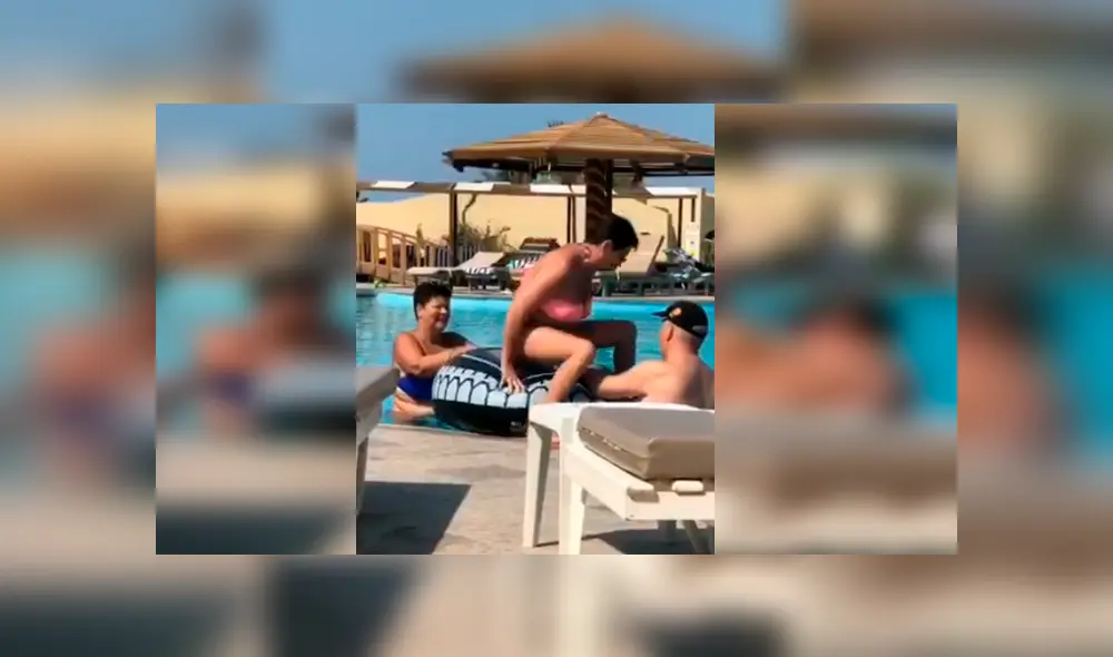 Mujer pidió ayuda a sus familiares para meterse a la piscina, sin imaginar el terrible desenlace que obtendría. Video es viral en YouTube