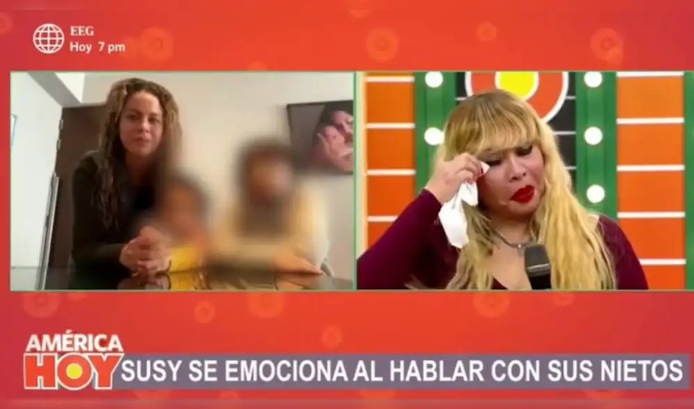 Susy Díaz reveló que extraña a sus nietos a quienes no ve desde el inicio de la pandemia. Foto: captura de America Hoy.