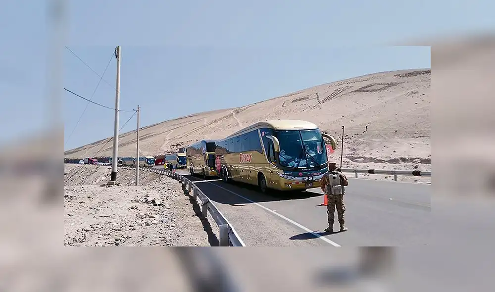 Traslado fue en seis buses.