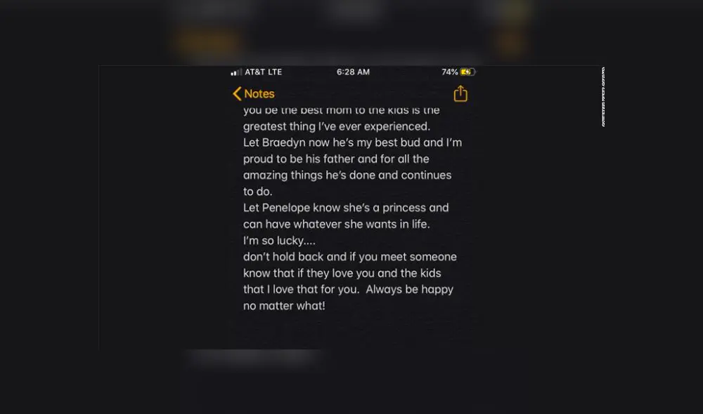 El mortal COVID-19 no permitió que la pareja se despidiera como se lo merecían, pero Jonathan dejó una carta a su esposa.