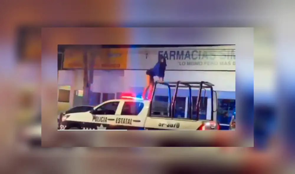 Facebook viral: Joven se sube a carro de Policía y hace atrevido ‘twerking’ [VIDEO]
