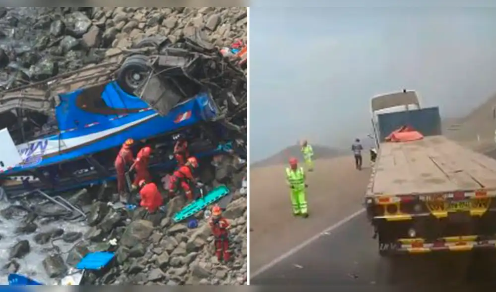 Pasamayo: exceso de velocidad de bus y tráiler habría ocasionado accidente Pasamayo: exceso de velocidad de bus y tráiler habría ocasionado accidente