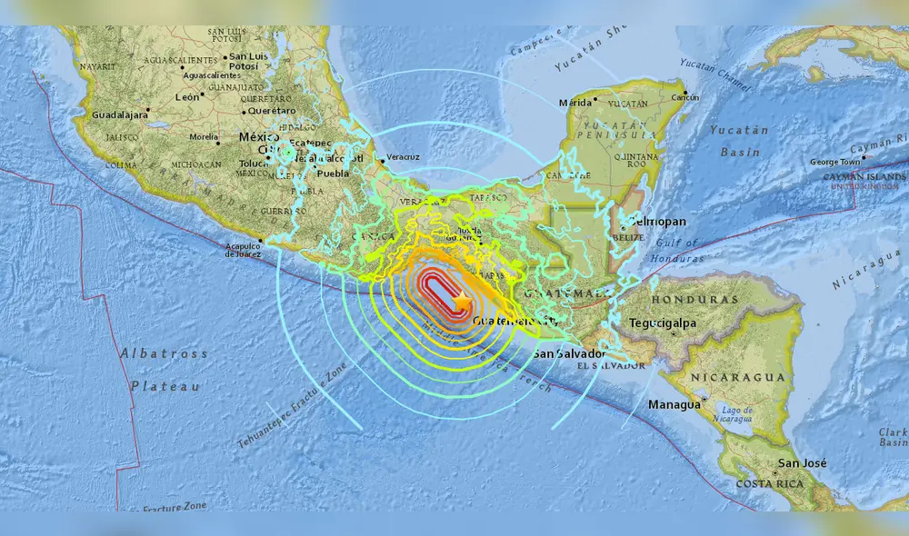 Gráfico de la magnitud del sismo de 7.5 que ocurrió en México. (Foto: Surfline)