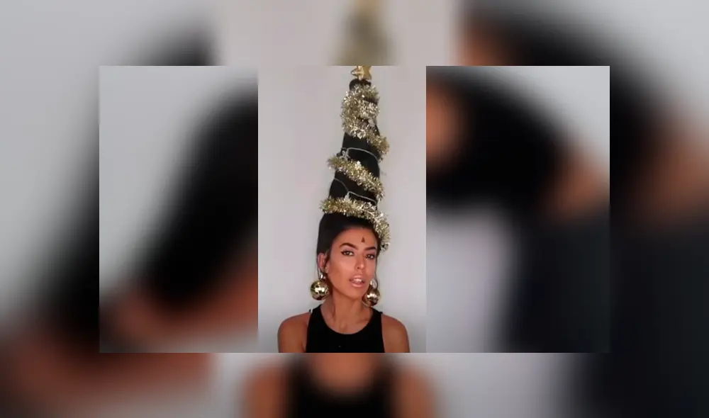 Facebook viral: influencer se hace extravagante peinado navideño y quiere imponer una nueva moda