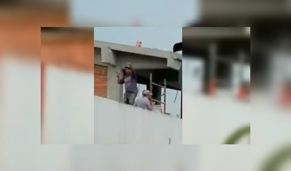 Obrero interrumpió sus labores en el techo de una casa y se dejó llevar por la potente música de evento Obrero interrumpió sus labores en el techo de una casa y se dejó llevar por la potente música de evento