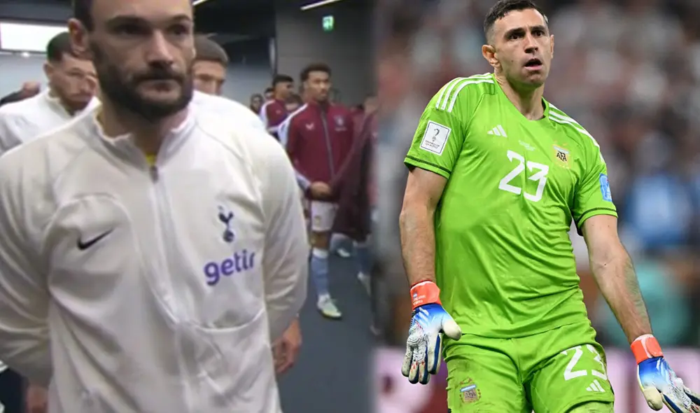 Hugo Lloris y 'Dibu' Martínez tuvieron suertes distintas en la tanda de penales del Francia vs. Argentina. Foto: captura de ESPN/AFP