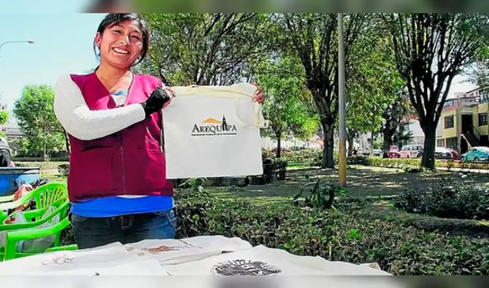 Madre arequipeña emprendió negocio con bolsas ecológicas. Foto: Correo.