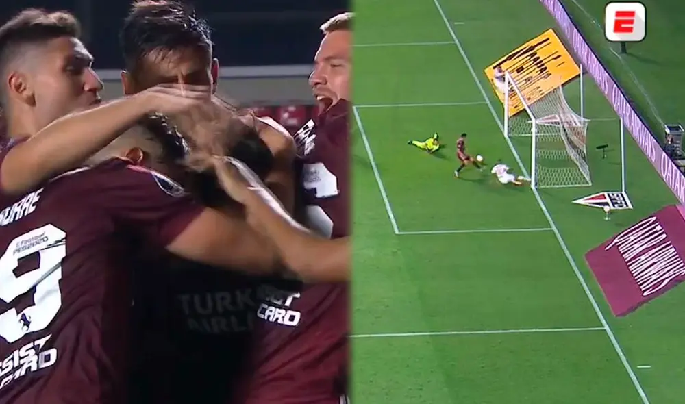 Sao Paulo anotó el segundo tras un blooper del defensor de River. Foto: Captura/Espn 2 Sao Paulo anotó el segundo tras un blooper del defensor de River. Foto: Captura/Espn 2