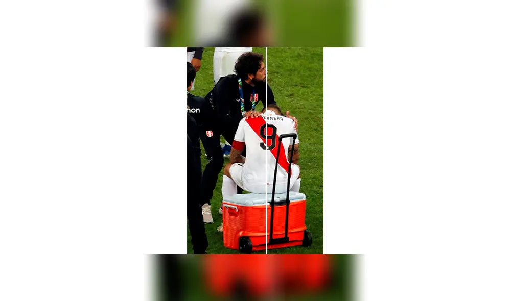 Copa América 2019: Paolo Guerrero es reanimado tras perder la final ante Brasil. Foto: EFE Copa América 2019: Paolo Guerrero es reanimado tras perder la final ante Brasil. Foto: EFE