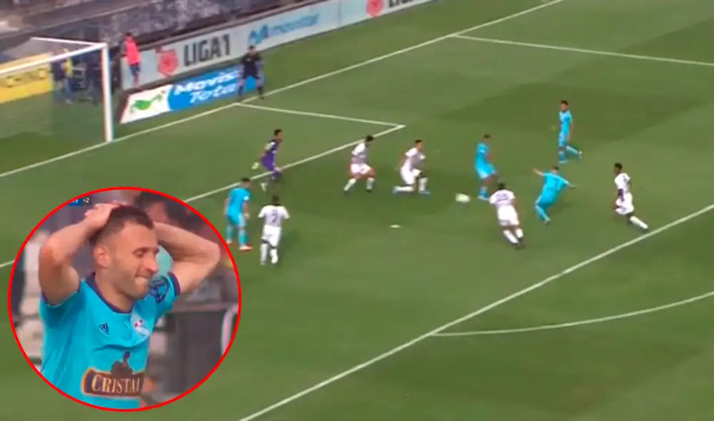 Horacio Calcaterra se falló un gol insólito en el final del primer tiempo del Alianza Lima vs. Sporting Cristal. | Foto: Gol Perú Horacio Calcaterra se falló un gol insólito en el final del primer tiempo del Alianza Lima vs. Sporting Cristal. | Foto: Gol Perú