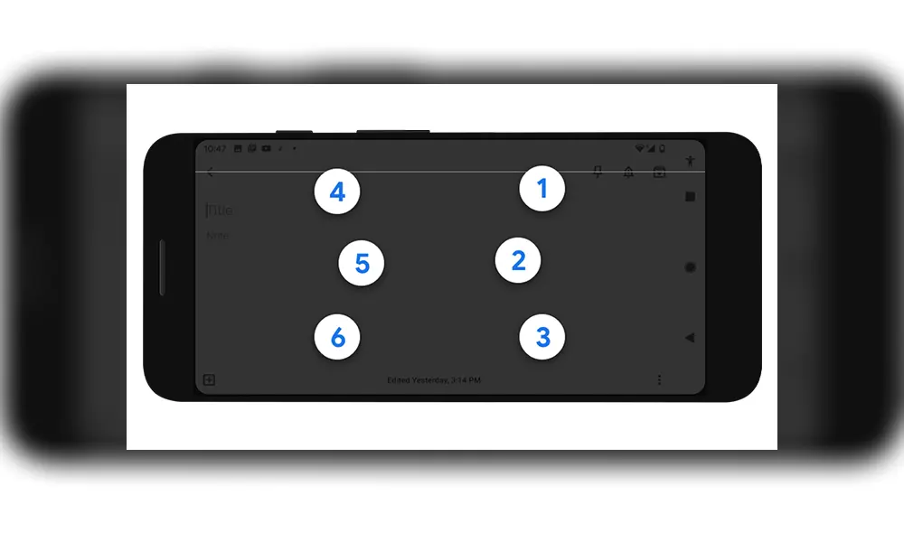 El teclado luce un diseño estándar de seis teclas, las cuales representan cada uno de los seis puntos del alfabeto Braille. | Foto: Google El teclado luce un diseño estándar de seis teclas, las cuales representan cada uno de los seis puntos del alfabeto Braille. | Foto: Google