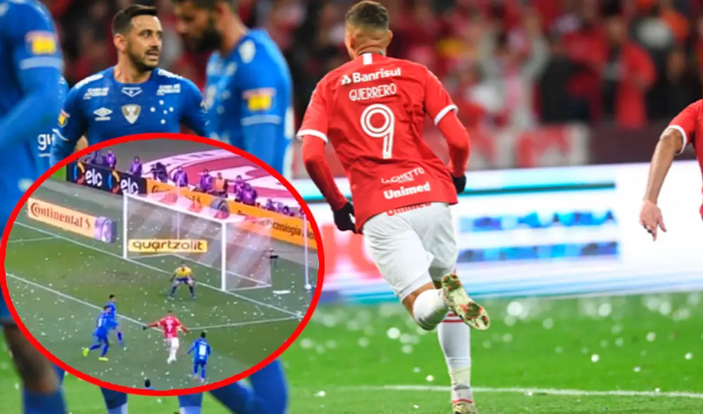 Paolo Guerrero pone el segundo para Internacional. (Créditos: captura) Paolo Guerrero pone el segundo para Internacional. (Créditos: captura)