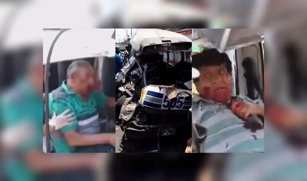 El chofer de la combi y un adulto mayor fueron los últimos en ser trasladados a hospital. (Foto: Captura de video / Latina - Facebook) El chofer de la combi y un adulto mayor fueron los últimos en ser trasladados a hospital. (Foto: Captura de video / Latina - Facebook)