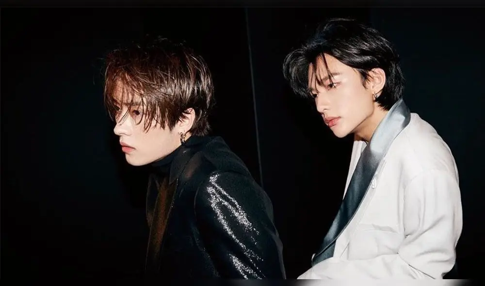 Lee Know y Hyunjin de Stray Kids en ARENA HOMME