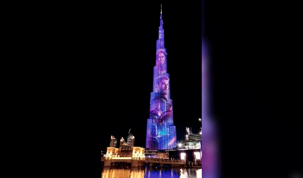 Avengers: Endgame: héroes de Marvel iluminan el edificio más alto del mundo [FOTOS]