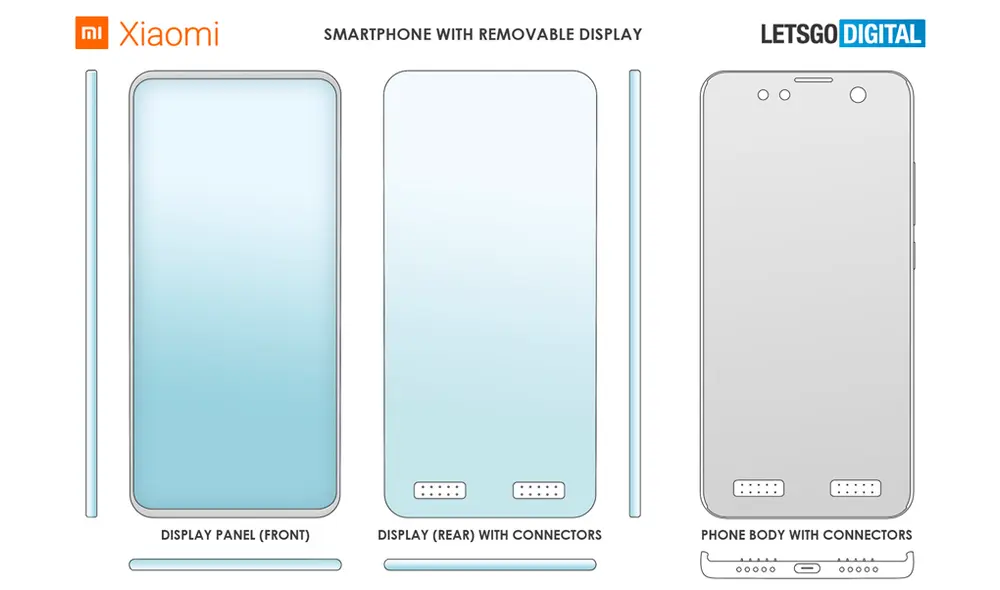 La pantalla removible se contaría al teléfono a través de pines magnéticos. | Foto: LetsGoDigital