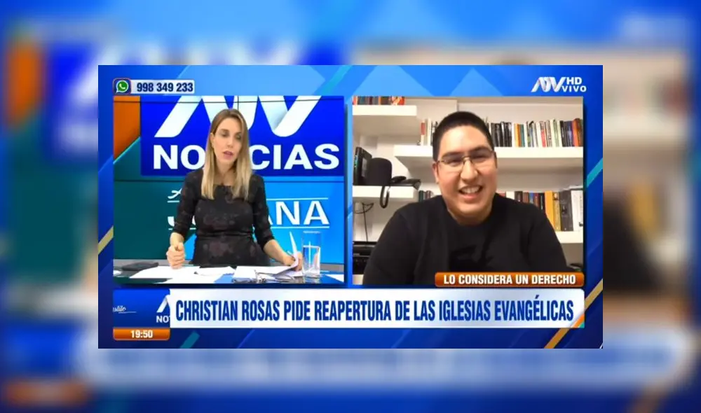 Christian Rosas considera que el Gobierno está eliminando el derecho a la libertad religiosa. (Foto: Captura de video / ATV Noticias Al Estilo Juliana)