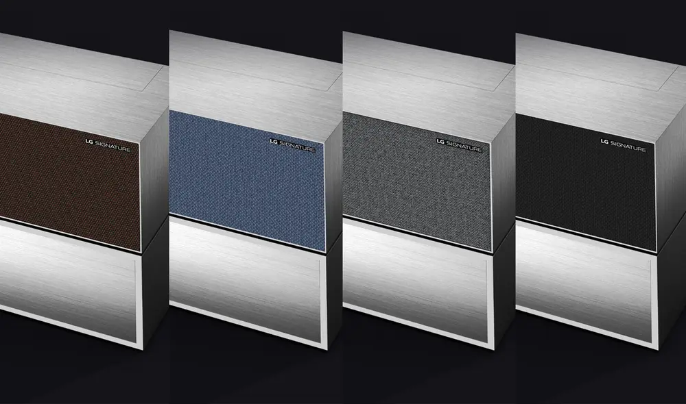 La tela del altavoz se puede personalizar en cuatro colores diferentes: marrón, azul, gris y negro. Foto: LG