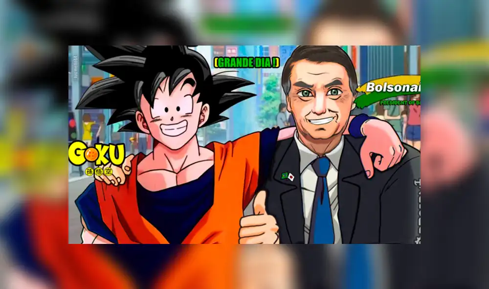 Fan art de Jai Bolsonaro y Gokú. Créditos: Twitter Fan art de Jai Bolsonaro y Gokú. Créditos: Twitter