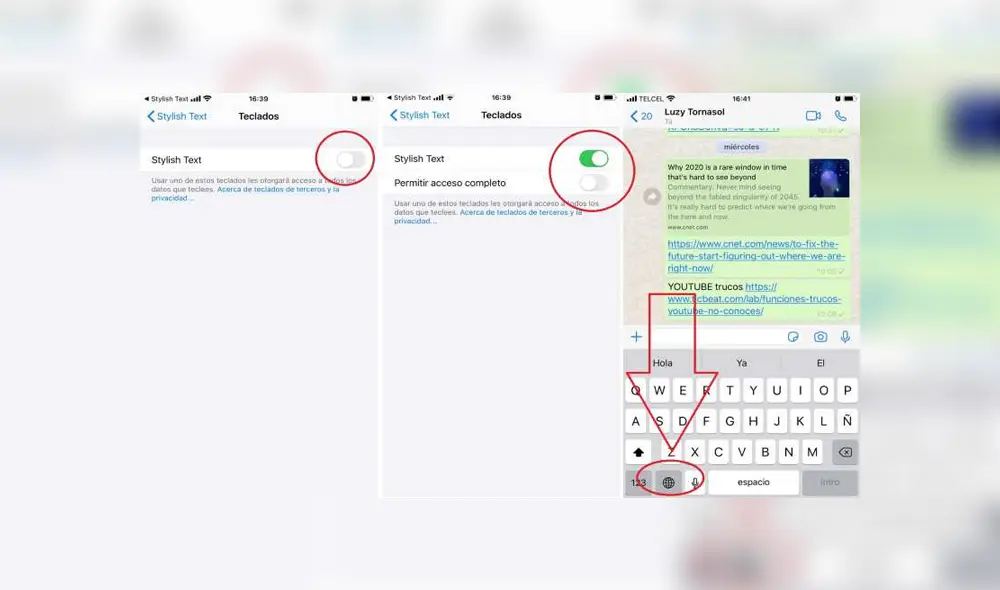 Desliza para ver los detalles de este truco de WhatsApp. Foto: Paréntesis.