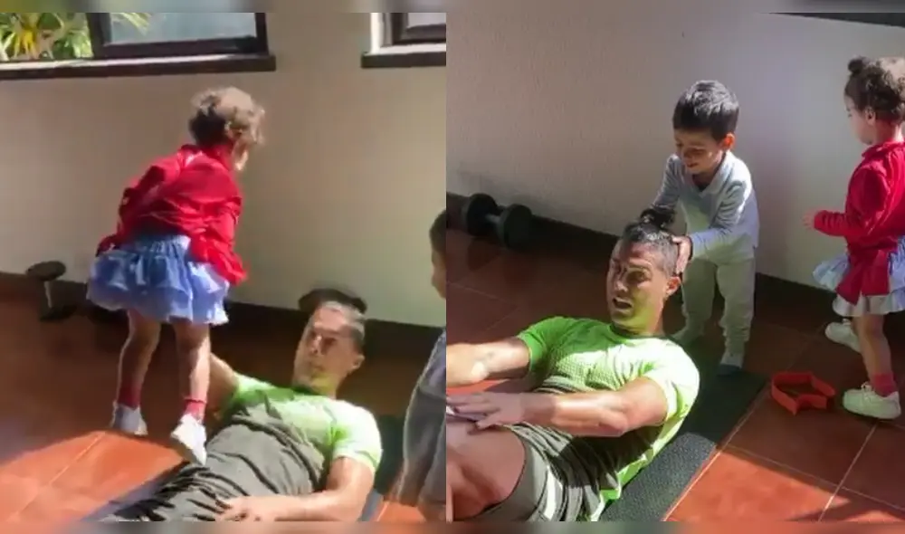 Cristiano Ronaldo hace ejercicios con sus hijos y Georgina Rodríguez se enternece. (Foto: Instagram) Cristiano Ronaldo hace ejercicios con sus hijos y Georgina Rodríguez se enternece. (Foto: Instagram)