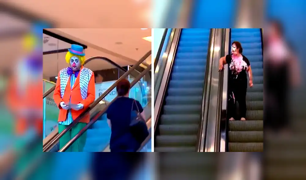 Facebook: sufren de la cruel broma de un payaso cuando bajaban las escaleras eléctricas [VIDEO] 