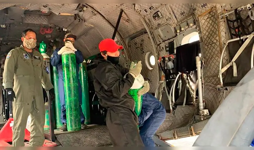 Avión de la FAP transporta oxígeno para Tarapoto Avión de la FAP transporta oxígeno para Tarapoto