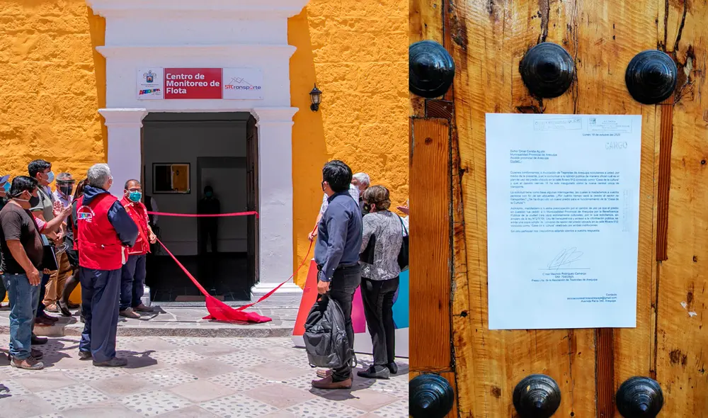Asociación pegó una carta notarial en la fachada del inmueble inaugurado el 15 de octubre. Foto: Facebook. Asociación pegó una carta notarial en la fachada del inmueble inaugurado el 15 de octubre. Foto: Facebook.