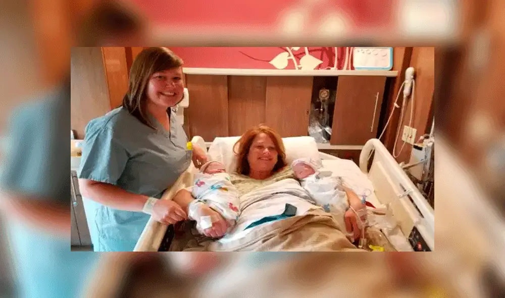 Micaela y Sheila con los pequeños Logan y McKinley. Foto: The Sun.