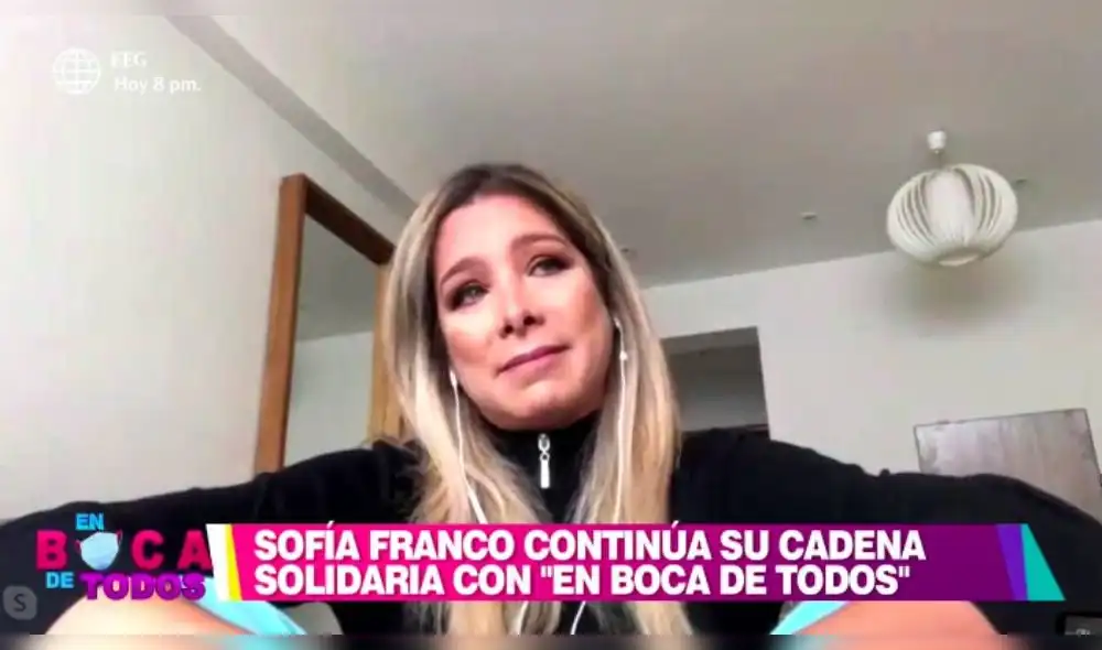 Sofía Franco no pudo evitar quebrarse en vivo al hablar de la salud de su suegro, que viene luchando contra la COVID-19. (Foto: Captura América TV)