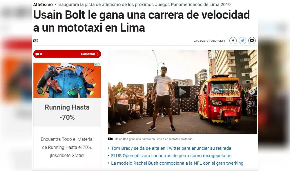 Usain Bolt venció a una mototaxi: Así reportó la prensa internacional [FOTOS]
