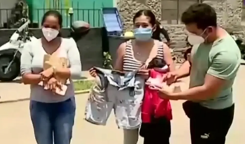 Parientes mostraron el cuchillo y la ropa ensangrentada de las víctimas como pruebas del ataque. Foto: captura de Latina Noticias