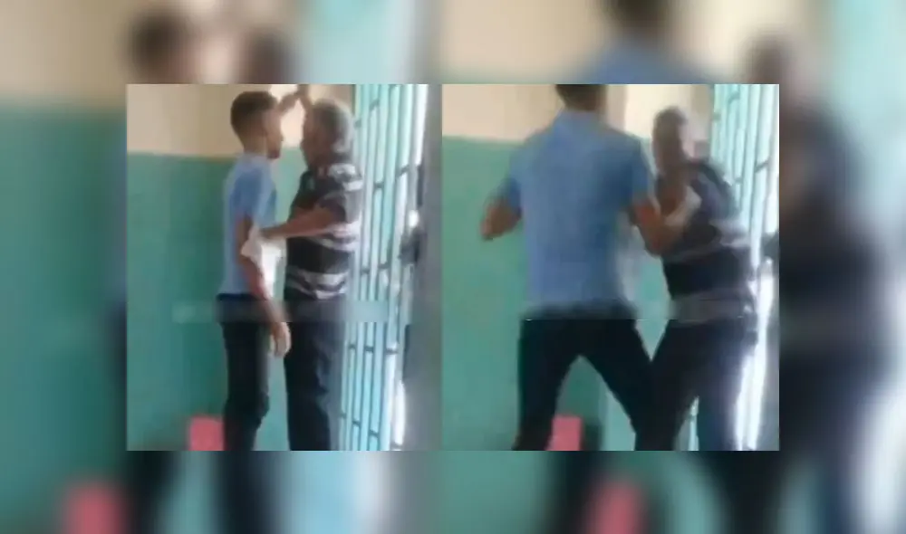 Estudiante agrede a profesor en el salón de clases. Foto: Captura Video.