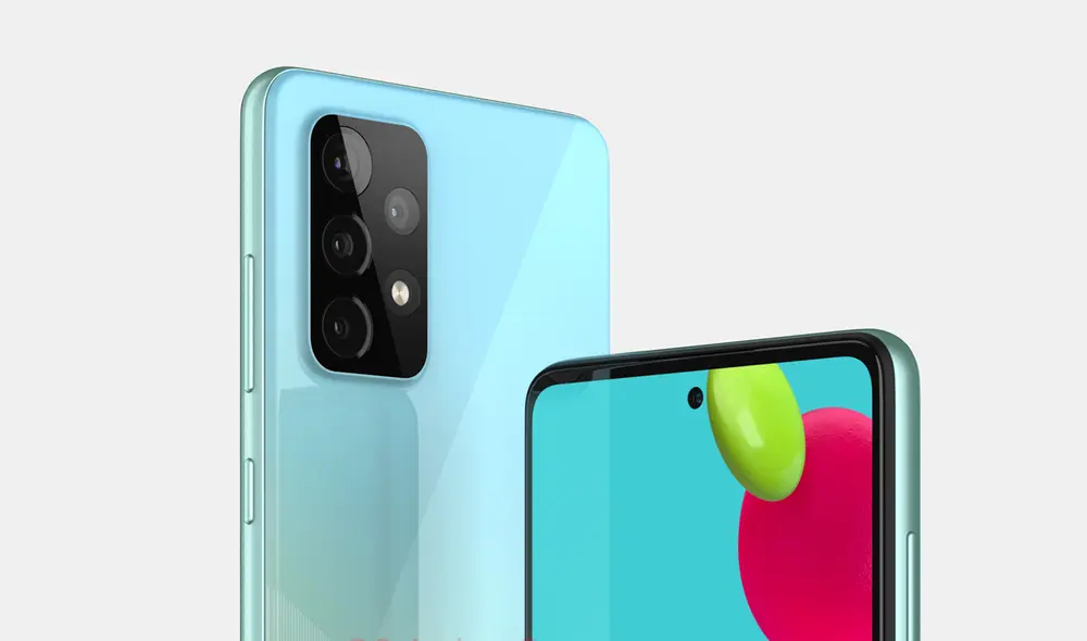 El futuro Galaxy A52 5G incorporaría una configuración de cuatro cámaras traseras. Foto: OnLeaks / Voice El futuro Galaxy A52 5G incorporaría una configuración de cuatro cámaras traseras. Foto: OnLeaks / Voice