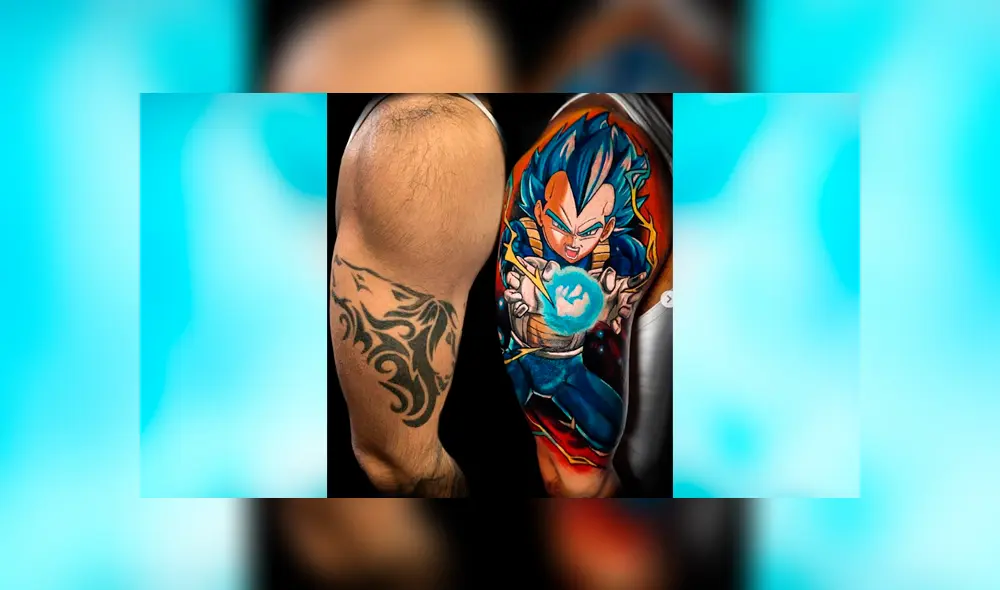 Facebook viral: fan de Dragon Ball Super se hace tatuaje ‘ultra realista’ de Vegeta y emociona a fans