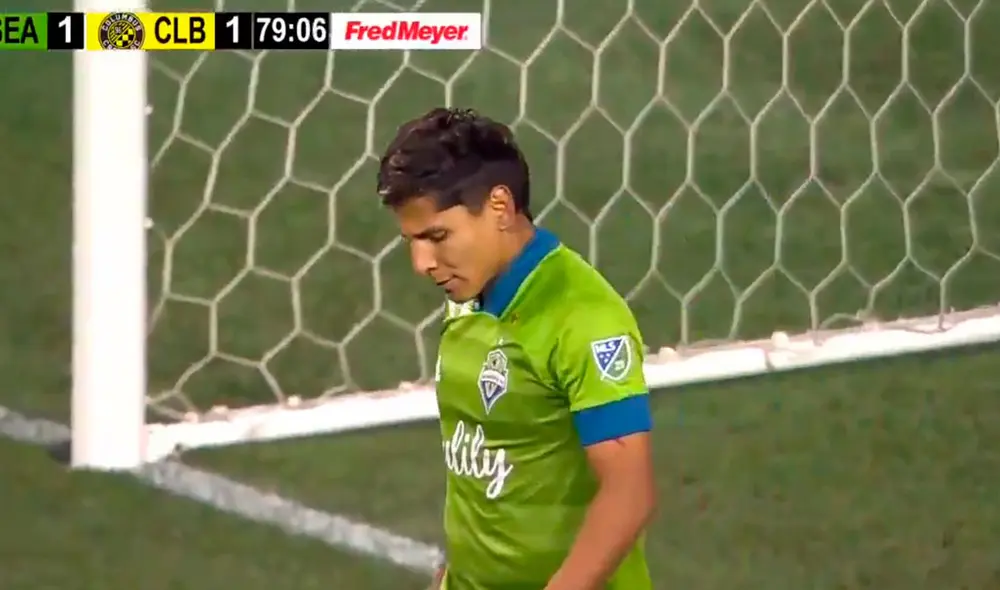 Raúl Ruidiaz anotó el empate para Seattle Sounder ante Columbus Crew. Foto: Captura Raúl Ruidiaz anotó el empate para Seattle Sounder ante Columbus Crew. Foto: Captura