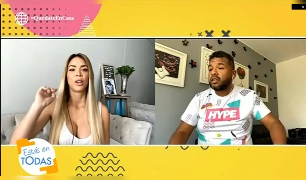 Sheyla Rojas y Choca Mandros. Fuente: América TV Sheyla Rojas y Choca Mandros. Fuente: América TV