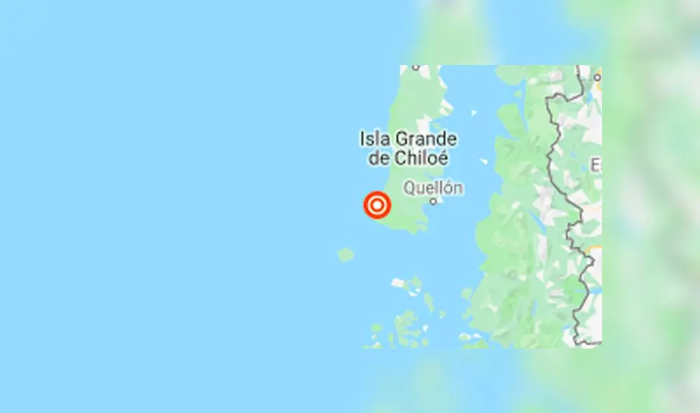 Mapa de Google donde en se ubica el sismo en Chile. Foto: Google. Mapa de Google donde en se ubica el sismo en Chile. Foto: Google.