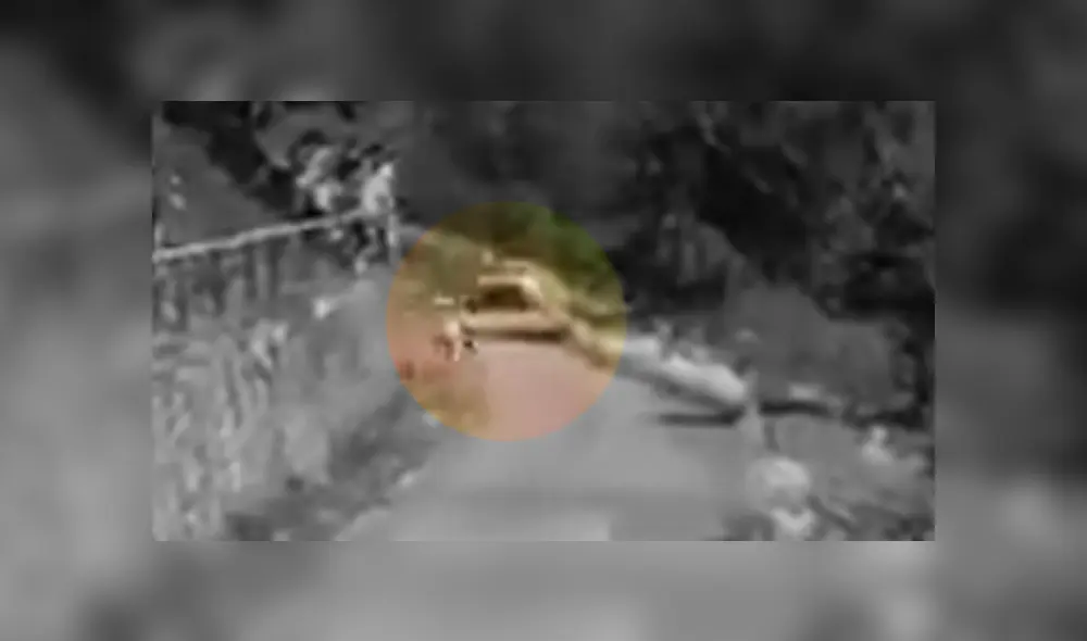 El hombre vivió momentos de pánico al caer de una altura de más de tres metros. Foto: captura El hombre vivió momentos de pánico al caer de una altura de más de tres metros. Foto: captura