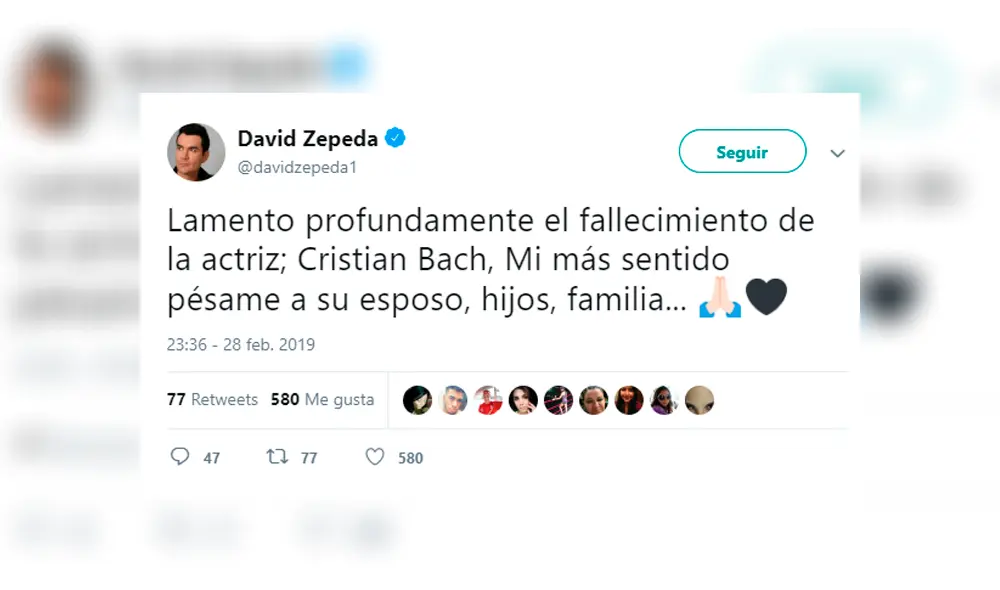 Celebridades despiden con estas palabras a Christian Bach  [FOTOS]