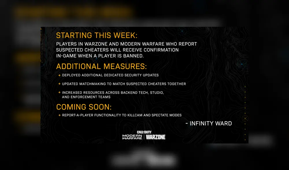 Todas las medidas que tomará Infinity Ward para combatir a los jugadores tramposos en Call of Duty Warzone.