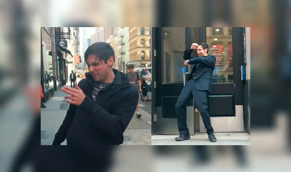 Video es viral en YouTube. La escena más vergonzosa de Spider-Man 3 fue recreada por un joven, quien hizo los mismos pasos de baile de Tobey Maguire y se robó las miradas de todos. Foto: Captura.
