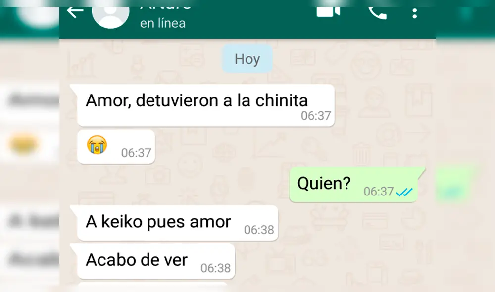 Vía WhatsApp: peruana termina su relación al enterarse que su novio apoya al fujimorismo [FOTOS]