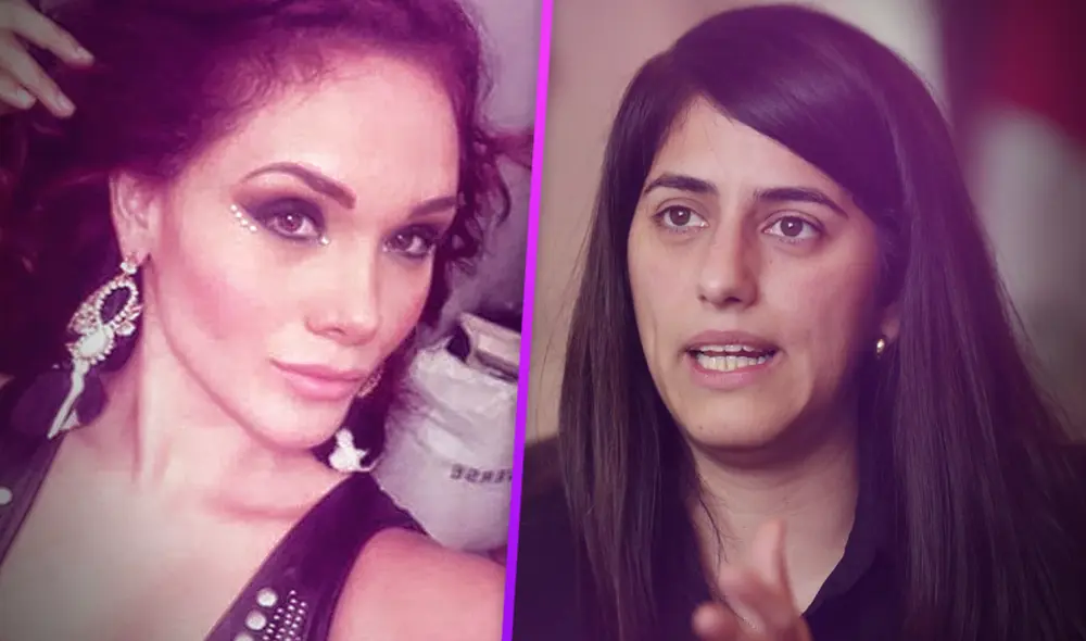 Génesis Tapia se dirige a María Antonieta Alva. Foto: Composición