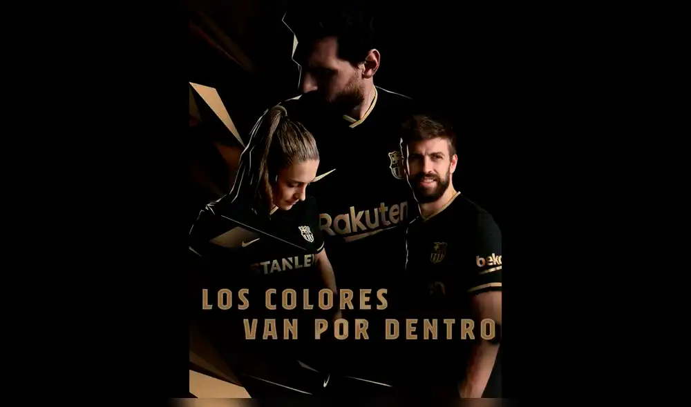 Barcelona presentó su camiseta alterna: prevalece el color negro con aplicaciones doradas.