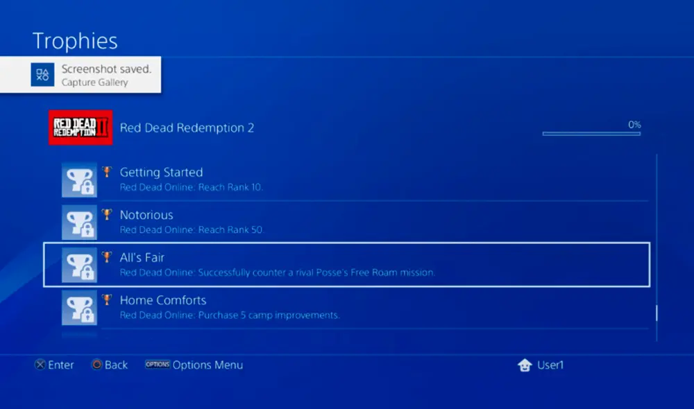 Se filtraron los trofeos de Red Dead Redemption 2 en PlayStation 4 [FOTOS]