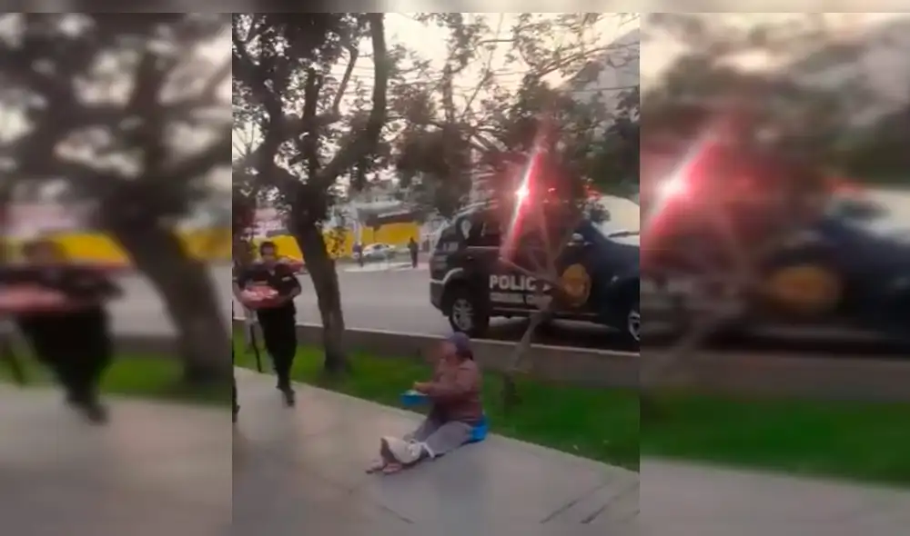 Vía Facebook: Conmovedora reacción de anciana cuando PNP le donó una canasta [VIDEO]