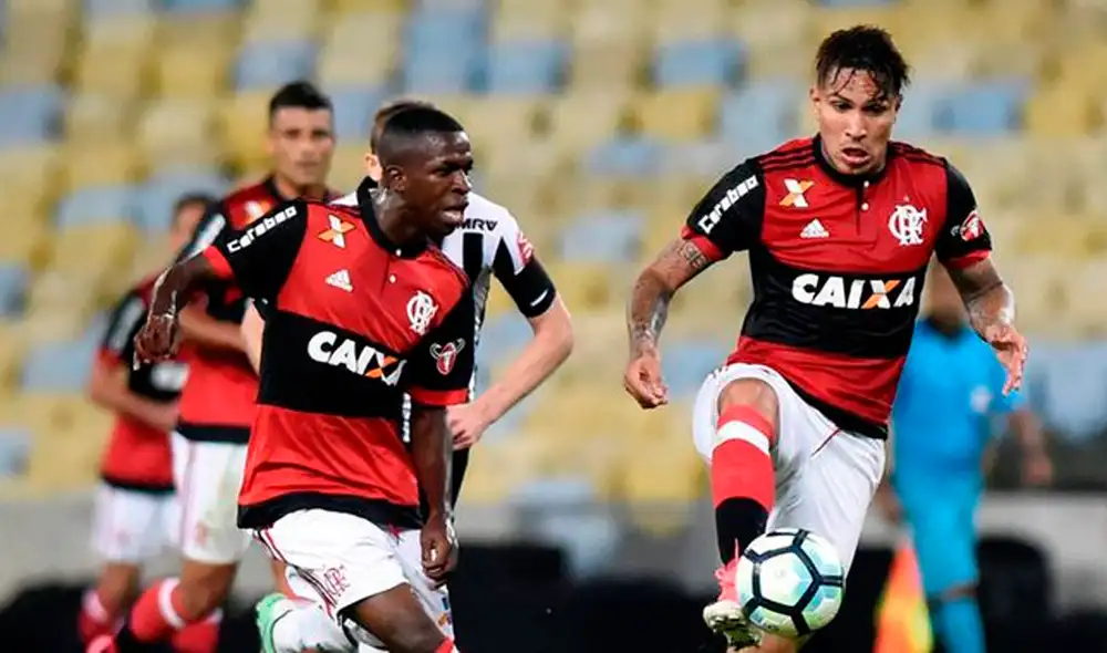 Paolo Guerrero y Vinicius Jr. jugaron en el Flamengo. | Foto: EFE