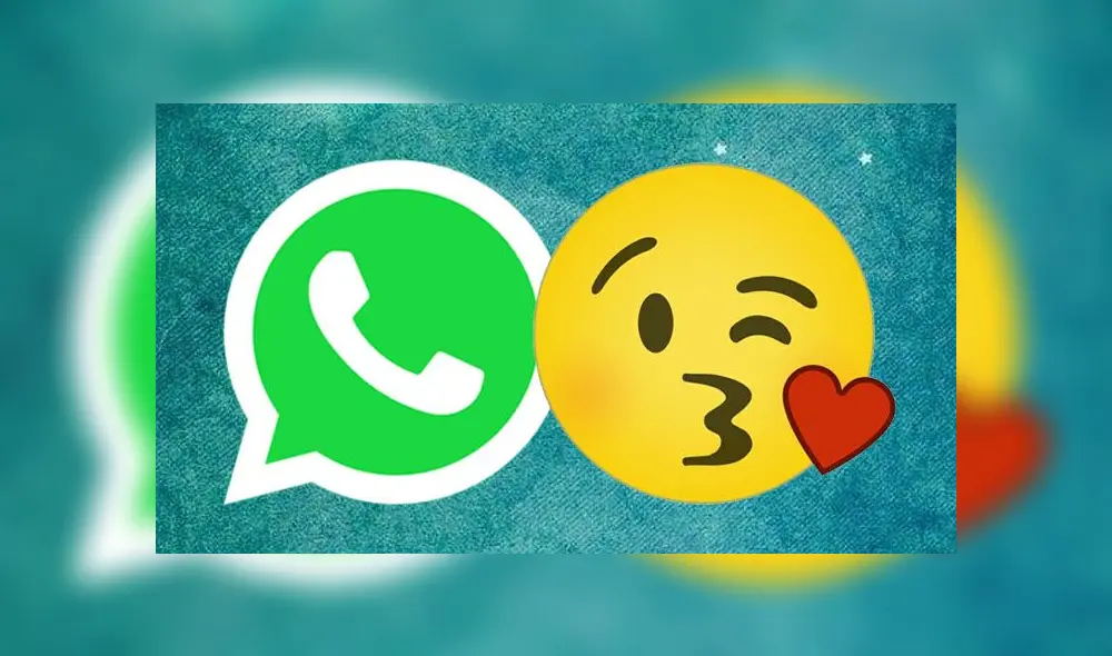 WhatsApp y el emoji de la carita mandando un beso.