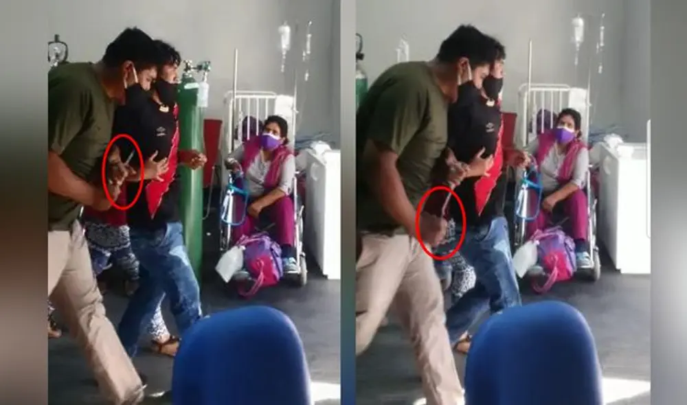El hecho fue registrado en un video por un trabajador del hospital Honorio Delgado de Arequipa. El hecho fue registrado en un video por un trabajador del hospital Honorio Delgado de Arequipa.